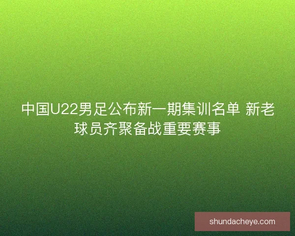 中国U22男足公布新一期集训名单 新老球员齐聚备战重要赛事